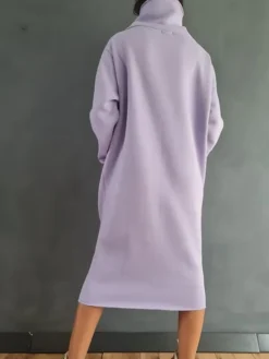 Women's Sweatshirt Dress Casual Dress Midi Dress Fashion Daily Outdoor Vacation Going Out Turtleneck Pocket Solid Color Regular Fit Black Yellow Purple S M L XL XXL -HANs Plus Size Style Shop iiluzb1697541676678