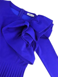 Women's Plus Size Curve Party Dress Work Dress Swing Dress Plain Long Dress Maxi Dress Long Sleeve Pleated Ruffle Crew Neck Fashion Party Blue Fall Winter XL XXL 3XL 4XL -HANs Plus Size Style Shop ijqlzq1694425975549