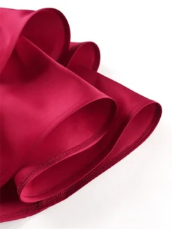 Women's Plus Size Curve Party Dress Bodycon Sheath Dress Plain Midi Dress Long Sleeve Ruffle One Shoulder Fashion Party Wine Fall Winter XL XXL 3XL 4XL -HANs Plus Size Style Shop ijrpbo1694425975408