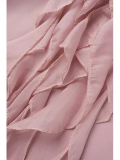 Women's Chiffon Dress Knee Length Dress Pink Gray Long Sleeve Solid Color Ruffle Summer Spring V Neck Casual Winter Dress Fall Dress 2023 S M L XL XXL -HANs Plus Size Style Shop iqnxbn1693295837803