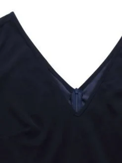 Women's Plus Size Curve Party Dress Cocktail Dress Swing Dress Maxi Dress Black Navy Blue Long Sleeve Polka Dot Mesh Spring Fall Winter V Neck Fashion Birthday Wedding Guest Vacation XL XXL -HANs Plus Size Style Shop jaetrg1692175626454