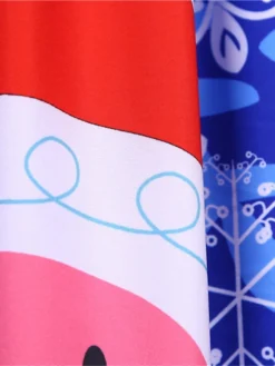 Women's Christmas Knee Length Dress Purple Black Red Navy Blue Light Blue Sleeveless Print Bow Print Fall Winter V Neck Casual Vintage2021 S M L XL XXL -HANs Plus Size Style Shop jbxevk1630043272320