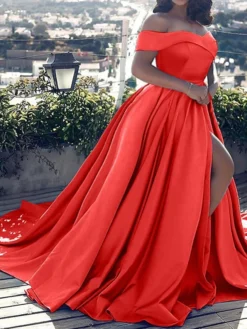 Women's Plus Size Party Dress Solid Color Off Shoulder Ruched Sleeveless Fall Winter Sexy Formal Prom Dress Maxi Long Dress Party Date Dress -HANs Plus Size Style Shop jdrpaa1637753144578