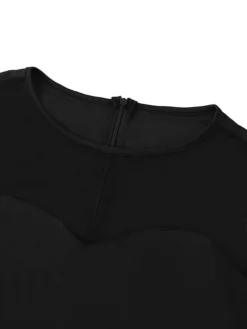 Women‘s Plus Size Curve Party Dress Pure Color Crew Neck Mesh 3/4 Length Sleeve Spring Fall Elegant Maxi Long Dress Formal Party Dress -HANs Plus Size Style Shop jfplxd1677749700552