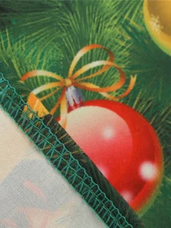 Women's Christmas Casual Dress Swing Dress Midi Dress Green Blue Sleeveless Santa Claus Print Winter Fall Spaghetti Strap Vacation Vintage 2022 S M L XL XXL / Slip Dress -HANs Plus Size Style Shop jgowks1666597249901