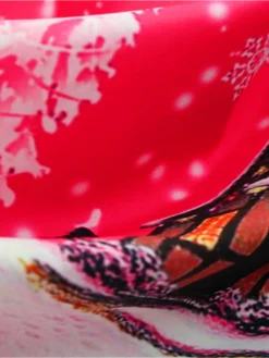 Women's Christmas Swing Dress Vintage Dress Midi Dress Blue Purple Fuchsia Red Sleeveless Santa Claus Backless Print Winter Fall Halter Neck Vacation Stylish Elegant 2022 S M L XL XXL -HANs Plus Size Style Shop jhdguv1666168103084