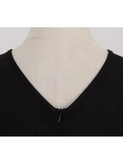 Women's Christmas Swing Dress Midi Dress Black Long Sleeve Santa Claus Print Winter Fall Autumn Crew Neck Modern 2022 S M L XL 2XL 3XL -HANs Plus Size Style Shop jiaksk1667980620026