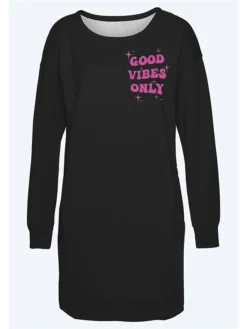 Women's Casual Dress Sweatshirt Dress Winter Dress Letter Pocket Print Crew Neck Mini Dress Fashion Streetwear Outdoor Daily Long Sleeve Loose Fit Black White Pink Fall Winter S M L XL XXL -HANs Plus Size Style Shop jryced1694502423505