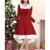 Women's Christmas Hoodie Dress Vintage Dress Midi Dress Green Black Wine Red Gray Long Sleeve Pure Color Patchwork Winter Fall Hooded Vacation Vintage 2022 S M L XL XXL 3XL