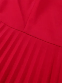 Women's Plus Size Curve Party Dress Cocktail Dress Swing Dress Plain Midi Dress Half Sleeve Pleated One Shoulder Fashion Party Red Fall Winter XL XXL 3XL 4XL -HANs Plus Size Style Shop kkdbsc1694425979507