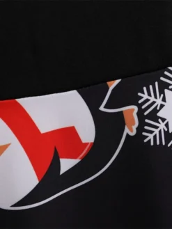 Women's Christmas Casual Dress Swing Dress Midi Dress Black Short Sleeve Santa Claus Snowman Snowflake Lace Winter Fall Crew Neck Vintage Elegant Casual 2022 S M L XL 2XL 3XL / Black Dress -HANs Plus Size Style Shop kokusq1666430372950