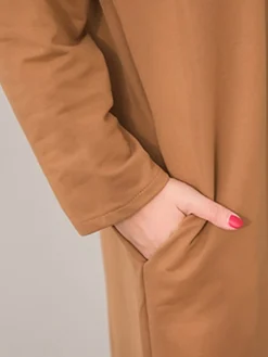 Women's Casual Dress Hoodie Dress Long Dress Maxi Dress Fashion Daily Outdoor Home Vacation Crew Neck Pocket Pure Color Pure Color Loose Fit Black Brown Army Green M L XL XXL -HANs Plus Size Style Shop ldgvgq1693294409189