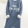 Women's Sweatshirt Dress Casual Dress Mini Dress Warm Fashion Outdoor Vacation Going Out Crew Neck Print Letter Loose Fit Blue S M L XL XXL