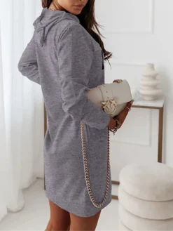 Women's Winter Dress Casual Dress Hoodie Dress Mini Dress Black Blue Green Long Sleeve Letter Print Fall Winter Autumn Hooded Stylish Fall Dress 2023 S M L XL 2XL 3XL -HANs Plus Size Style Shop libqvs1659610672705