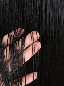 Women‘s Plus Size Curve Party Dress Black Dress Homecoming Dress Solid Color Crew Neck Tassel Fringe Half Sleeve Fall Spring Prom Dress -HANs Plus Size Style Shop lmyurw1645095473873