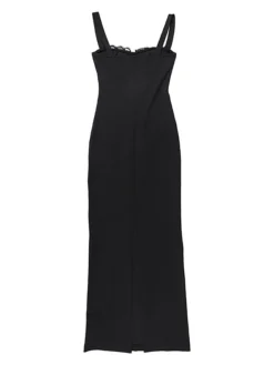 Women's Bodycon Semi Formal Dress Slip Dress Long Dress Maxi Dress Lace Backless Party Holiday Date Fashion Sexy Strap Sleeveless 2023 Regular Fit Black White Orange Color S M L Size -HANs Plus Size Style Shop lqtskz1694414251226