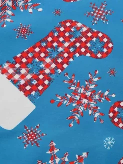 Women's Christmas Swing Dress Vintage DressKnee Length Dress Blue Red Navy Blue Black Long Sleeve Plaid Santa Claus Elk Bow Print Fall Winter V Neck Vacation Vintage 2022 S M L XL XXL 3XL -HANs Plus Size Style Shop lyzvde1665293392308