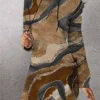 Women's Casual Dress Print Dress Spring Dress Ombre Marble Print Pocket Print Hooded Mini Dress Fashion Streetwear Outdoor Daily Long Sleeve Loose Fit Blue Brown Green Spring Fall S M L XL XXL