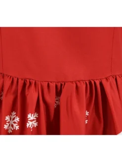 Women's Christmas Midi Dress Black Red Sleeveless Santa Claus Print Spring Summer Spaghetti Strap 2022 S M L XL 2XL -HANs Plus Size Style Shop menrbx1667980443252