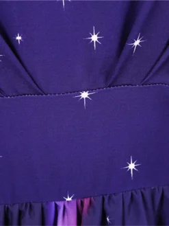 Women's Christmas Knee Length Dress Purple Black Red Navy Blue Light Blue Sleeveless Print Bow Print Fall Winter V Neck Casual Vintage2021 S M L XL XXL -HANs Plus Size Style Shop mhfgou1630043263267