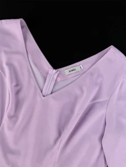 Women's Plus Size Curve Party Dress Work Dress Swing Dress Plain Midi Dress Long Sleeve Pleated Cut Out V Neck Fashion Party Purple Fall Winter XL XXL 3XL 4XL -HANs Plus Size Style Shop mkrgir1694165776962