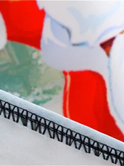 Women's Christmas Swing Dress Vintage Dress Midi Dress Blue Purple Fuchsia Red Sleeveless Santa Claus Backless Print Winter Fall Halter Neck Vacation Stylish Elegant 2022 S M L XL XXL -HANs Plus Size Style Shop mqsxak1666168100912