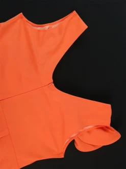 Women's Plus Size Curve Party Dress Bodycon Sheath Dress Plain Midi Dress Sleeveless Ruffle V Neck Fashion Party Orange Spring Fall XL XXL 3XL 4XL -HANs Plus Size Style Shop mrbjrt1694165780843
