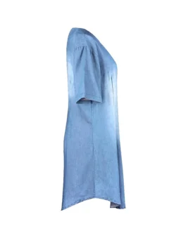 Women‘s Plus Size Curve Denim Dress Casual Dress Shift Dress Gradient Midi Dress Short Sleeve Crew Neck Fashion Daily Black Blue Summer Spring L XL XXL 3XL -HANs Plus Size Style Shop mrzbdg1677490628169