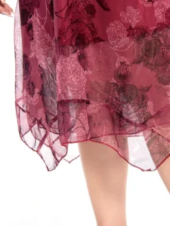 Women's Plus Size Party Dress Cocktail Dress Wedding Guest Dress Midi Dress Wine Blue Short Sleeve Floral Mesh Summer Spring Fall Crew Neck Fashion Wedding Guest Vacation Summer Dress 2023 L XL XXL -HANs Plus Size Style Shop mtnnes1694771301447