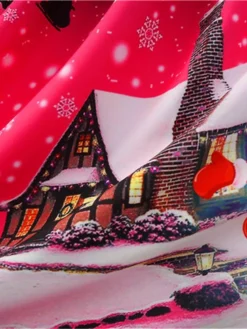 Women's Christmas Swing Dress Vintage Dress Midi Dress Blue Purple Fuchsia Red Sleeveless Santa Claus Backless Print Winter Fall Halter Neck Vacation Stylish Elegant 2022 S M L XL XXL -HANs Plus Size Style Shop myexap1666168102438