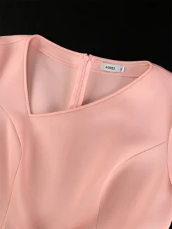 Women's Plus Size Curve Party Dress Swing Dress A Line Dress Color Block Midi Dress Long Sleeve Bow V Neck Fashion Party Pink Fall Winter XL XXL 3XL 4XL -HANs Plus Size Style Shop ncedrh1694165773478