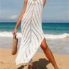 Women's Cover Up Beach Dress Beach Wear Long Dress Maxi Dress Backless Hollow Out Hoty Plain Spaghetti Strap Sleeveless Regular Fit Vacation Beach Black White 2023 Spring Summer