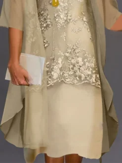 Women‘s Plus Size Curve Casual Dress Floral Crew Neck Lace Half Sleeve Spring Fall Casual Midi Dress Daily Holiday Dress -HANs Plus Size Style Shop nixnxy1663299472843