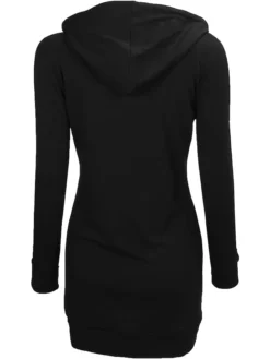 Women's Casual Dress Hoodie Dress Winter Dress Mini Dress Pocket Outdoor Daily Going Out Active Fashion Hooded Long Sleeve 2023 Loose Fit Black Red Navy Blue Color S M L XL XXL Size -HANs Plus Size Style Shop nlcqtx1693559090301