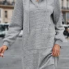 Women's Casual Dress Hoodie Dress Plain Dress Mini Dress Pocket Daily Date Going Out Fashion Basic Hooded Long Sleeve 2023 Loose Fit Light Grey Color S M L XL XXL Size
