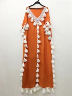 Women's Long Dress Maxi Dress Casual Dress Swing Dress Kaftan Dress Print Fashion Streetwear Outdoor Daily Vacation Tassel Fringe Patchwork Short Sleeve V Neck Dress Loose Fit Black White Light Purple -HANs Plus Size Style Shop nvxdox1676277798285