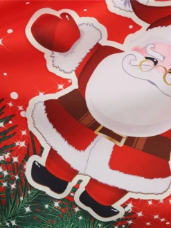 Women's Christmas Casual Dress Swing Dress Midi Dress Green Wine Light Red Fuchsia Red Black Short Sleeve Santa Claus Snowman Snowflake Lace Print Winter Fall Crew Neck Vacation Vintage 2022 S M L XL -HANs Plus Size Style Shop nzptnh1666761915977