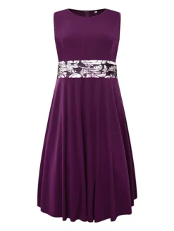 Women‘s Plus Size Curve Dress Set Print Crew Neck Long Sleeve Spring Fall Elegant Maxi Long Dress Formal Party Dress -HANs Plus Size Style Shop ocpudy1669284877322