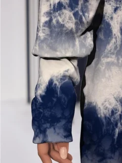 Women's Casual Dress Sweatshirt Dress Mini Dress Warm Fashion Outdoor Holiday Vacation Crew Neck Pocket Print Graphic Loose Fit Blue Purple Green S M L XL XXL -HANs Plus Size Style Shop odwosp1696943359783