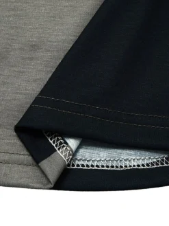 Women‘s T Shirt Dress Tee Dress Mini Dress Black Half Sleeve Color Block Patchwork Print Summer Spring V Neck Vacation Casual 2023 S M L XL XXL 3XL -HANs Plus Size Style Shop oittef1669256097770