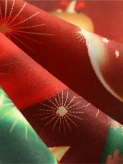 Women's Christmas Knee Length Dress Purple Wine Gray White Black Red Light Green Short Sleeve Print Bow Print Fall Winter Round Neck Casual Vintage2021 S M L XL XXL -HANs Plus Size Style Shop ojtlfw1630046092815