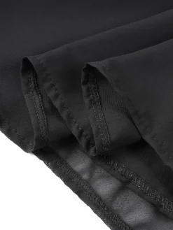 Women‘s Plus Size Curve Work Dress Chiffon Dress Swing Dress Fashion Midi Dress Layered Fake Two Piece Crew Neck 3/4 Length Sleeve Plain Regular Fit Black Red Navy Blue Summer Spring -HANs Plus Size Style Shop omkyfi1691042506701