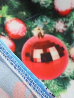 Women's Christmas Knee Length Dress Blue Purple Wine Gray Green Black Red Light Blue Long Sleeve Print Bow Print Fall Winter Round Neck Casual Vintage2021 S M L XL XXL -HANs Plus Size Style Shop ooocuc1629971945034