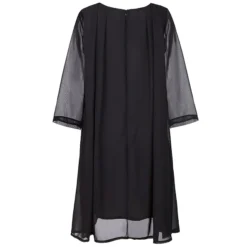 Women‘s Plus Size Curve Sequin Dress Solid Color Crew Neck Sequins 3/4 Length Sleeve Fall Spring Elegant Sequins Midi Dress Formal Party Dress -HANs Plus Size Style Shop oucrok1640760073827