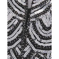 Women's Retro 1920s Fringe Dress Midi Dress Party Holiday Sequins Tassel Fringe Geometric Crewneck Short Sleeve Regular Fit Spring Fall 2023 Silver Black XS S M L -HANs Plus Size Style Shop outgne1692674895949