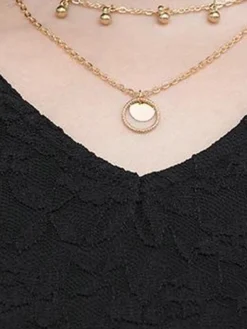 Women's Plus Size Party Dress Lace Dress Cocktail Dress Midi Dress Black 3/4 Length Sleeve Pure Color Lace Spring Fall Winter V Neck Fashion Winter Dress Birthday Wedding Guest 2023 XL XXL 3XL 4XL -HANs Plus Size Style Shop oypjbc1693535470824