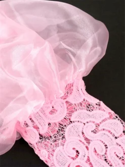 Women‘s Plus Size Curve Party Dress Lace Dress Cocktail Dress Midi Dress White Pink Long Sleeve Pure Color Lace Spring Fall Winter Stand Collar Fashion Wedding Guest Vacation Fall Dress 2023 -HANs Plus Size Style Shop plieya1690946612320