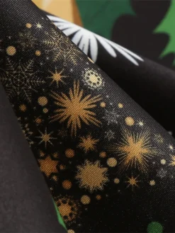 Women's Christmas Casual Dress Knee Length Dress Black Long Sleeve SnowflakeTree Animal Bow Print Fall Winter Crew Neck Stylish Casual Modern 2022 S M L XL XXL -HANs Plus Size Style Shop poqyjg1661418256874