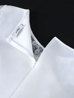 Women's Plus Size Curve Party Dress Lace Dress Bodycon Plain Midi Dress Long Sleeve Lace Bow Crew Neck Fashion Party White Fall Winter XL XXL 3XL 4XL -HANs Plus Size Style Shop pxkbeb1694165779125