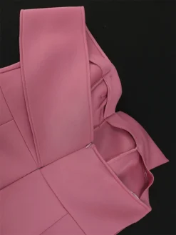 Women's Plus Size Curve Party Dress Bodycon Sheath Dress Plain Midi Dress Short Sleeve Backless Split One Shoulder Fashion Party Pink Spring Fall XL XXL 3XL 4XL -HANs Plus Size Style Shop pydbpt1694165774022